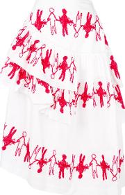 Ruffled Embroidered Skirt 