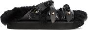 Simone Rocha Faux Fur Lined Beaded Sandals Women Artificial Furleatherrubberglass 41, Black 