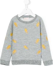 Leaf Embroidered Sweatshirt Kids Cottonpolyester 2 Yrs, Grey
