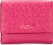 Smythson Logo Stamp Wallet Unisex Calf Leather One Size, Pinkpurple 