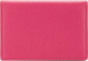Smythson Snap Button Wallet Unisex Calf Leather One Size, Pinkpurple 