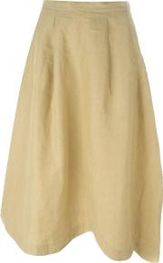 Asymmetric Midi Skirt Women Linenflax 42, Nudeneutrals