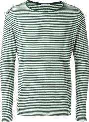 Boat Neck Sweater Men Cotton M, Green