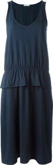 Peplum Detail Tank Dress Women Cotton 1, Blue