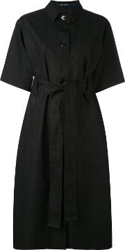 Sofie D'hoore Belted Shirt Dress Women Cotton 42, Black 