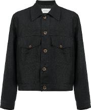 Song For The Mute Classic Shirt Jacket Men Cottonlinenflaxnylonwool 48, Black 