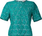 Embroidered T Shirt Women Cottonpolyamide 36, Green