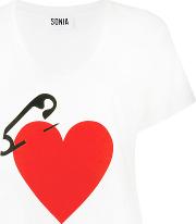 Heart & Safety Pin T Shirt Women Cottonmodal M