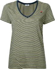 V Neck Striped T Shirt Women Cotton Xl, Yelloworange