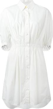 Elasticated Waistband Shirt Dress Women Cottonspandexelastane 42, White