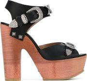 Sonia Rykiel Platform Sandals Women Calf Leatherleatherrubber 38, Black 