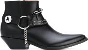 Chain Detail Ankle Boots Women Calf Leatherleather 39, Black