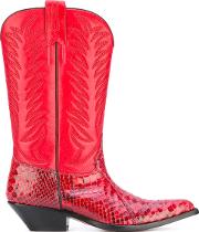 Stivale Pitone Boots Women Calf Leatherleather 38, Red