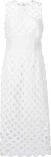 Guipure Lace Pencil Dress Women Silkcotton 2, White