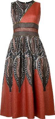 Panelled Zipped Midi Dress Women Cottonpolyamide 6