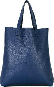 Shopper Tote Men Leather One Size, Blue