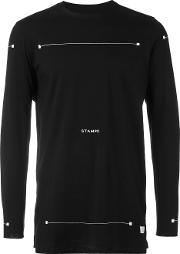 Linear Sweatshirt Men Cotton M, Black