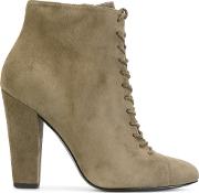 Stella Luna Lace Up Ankle Boots Women Leathersuede 39.5, Green 