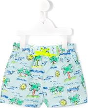 Taylor Beach Print Swim Shorts Kids Polyester