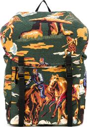 Printed Backpack Men Cotton One Size