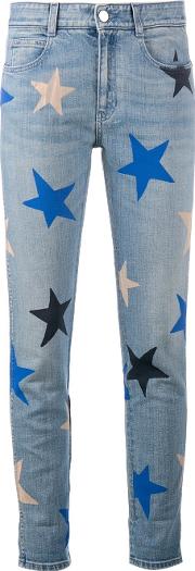 Star Print Cropped Jeans 