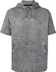 Sleeveless Hooded Sweatshirt Men Cotton L, Grey