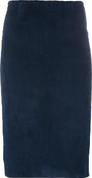 Gilda Pencil Skirt Women Cottonsuedespandexelastanelyocell Xs, Women's, Blue