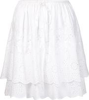 Lace Layered Skirt Women Cotton 2, Women's, White