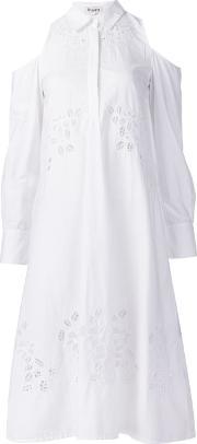 Macrame Cut Out Shoulder Dress Women Cotton 4, Women's, White