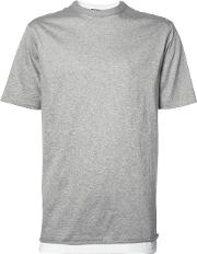 Double Layered T Shirt Men Cotton Xs, Grey