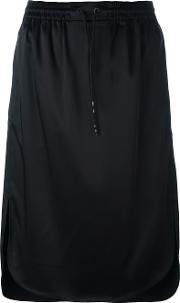 Straight Midi Skirt Women Nylonpolyesterspandexelastaneacetate 10, Women's, Black