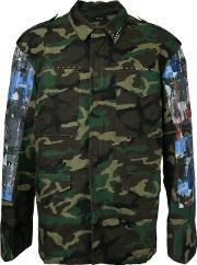 Arm Patches Camouflage Jacket Men Cotton 1, Green
