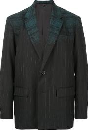 Taakk Striped Classic Blazer Men Wool 3, Green 