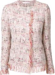 Fringed Tweed Jacket Women Cottonpolyamidepolyesterpolyacrylic 46, Women's, Pinkpurple