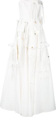Pocket Detailing Gown Women Cottonspandexelastanecupro 38, White