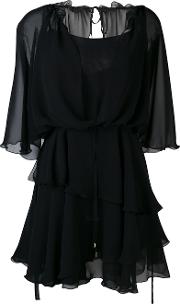 Sheer Mini Dress Women Polyester 40, Black