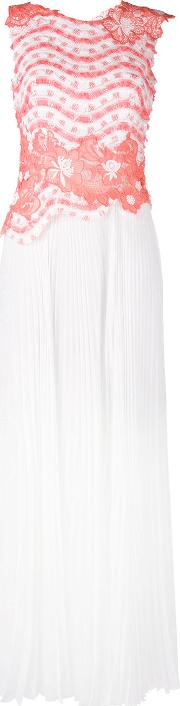 Talbot Runhof Pleated Patchwork Gown Women Polyamidepolyesterspandexelastanepvc 38, White 