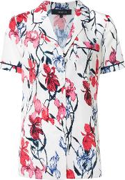 Floral Print Pyjama Top Women Silkpolyester 4, White