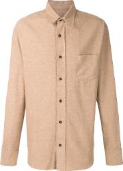 Brushed Flannel Shirt Men Cotton Xl, Brown