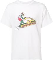 Jet Ski Print T Shirt Men Silkcashmere S, White