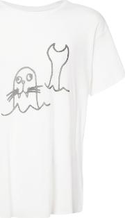 Sketch Print T Shirt Men Silkcashmere Xs, White