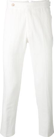 Flap Pocket Trousers Men Cottonlinenflax 46, White