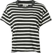 Striped T Shirt Women Cotton 2, Black