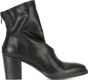 Rear Zip Ankle Boots Women Leather 37, Black