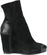 Wedge Ankle Boots Women Leathersuederubber