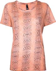 The Upside Python Print Sports T Shirt Women Cotton L, Yelloworange 