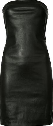 Fitted Dress Women Leather M, Black
