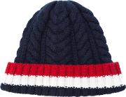 Aran Cable Hat With Red, White And 
