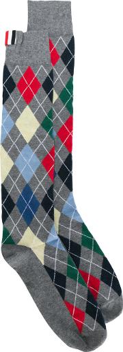 Argyle Pattern Socks Men Cottonnylon