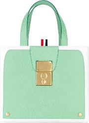 Bicolour Tote Women Leather One Size, Green